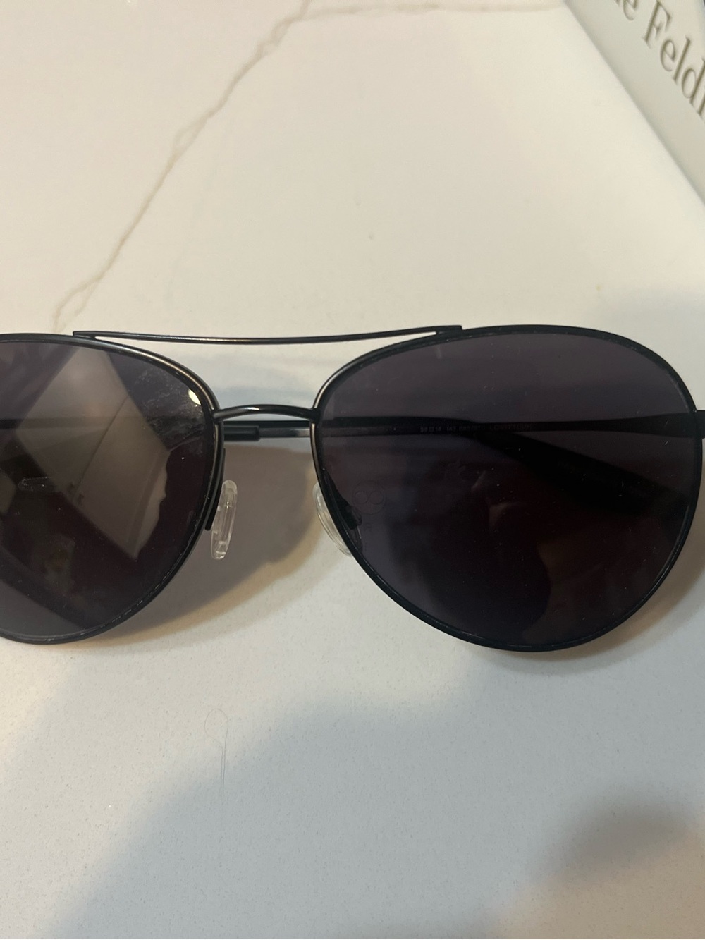 Barton Perreira Black aviator sunglasses with case and cloth